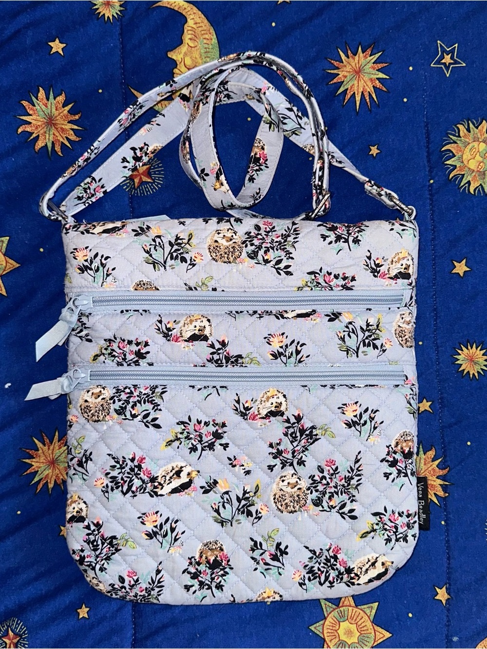 Vera Bradley “Hedgehog Wild” Triple zip crossbody
